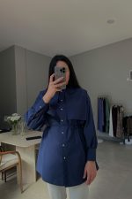 Kate Taş Detaylı Lacivert Gömlek - Görsel 2