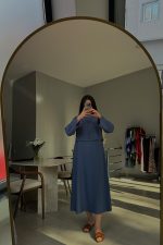 Isabella Modal İndigo Mavi Elbise