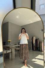 Nora Leopar Desenli Kahverengi Saten Etek - Görsel 2