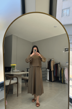 Vanessa İncili Haki Keten Takım - Görsel 2