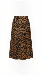 Nora Leopar Desenli Kahverengi Saten Etek