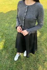 Linda Fırfır Detaylı Hırka Gri - Görsel 5