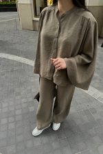 Liva Pileli Modal Takım Haki - Görsel 3