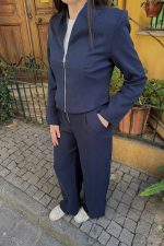 Nera Set Fermuar Detaylı Takım Lacivert - Görsel 4