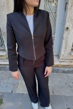 Nera Set Fermuar Detaylı Takım Siyah - Görsel 3